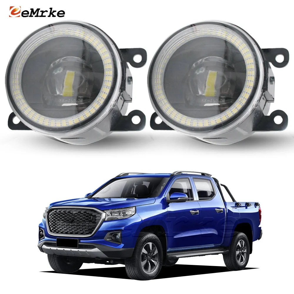 LED Fog Lights with Lens for Changan Hunter Kaicene F70 2020 2021 2022 2023 Angel Eyes DRL Car PTF Daytime Running Driving Lamp