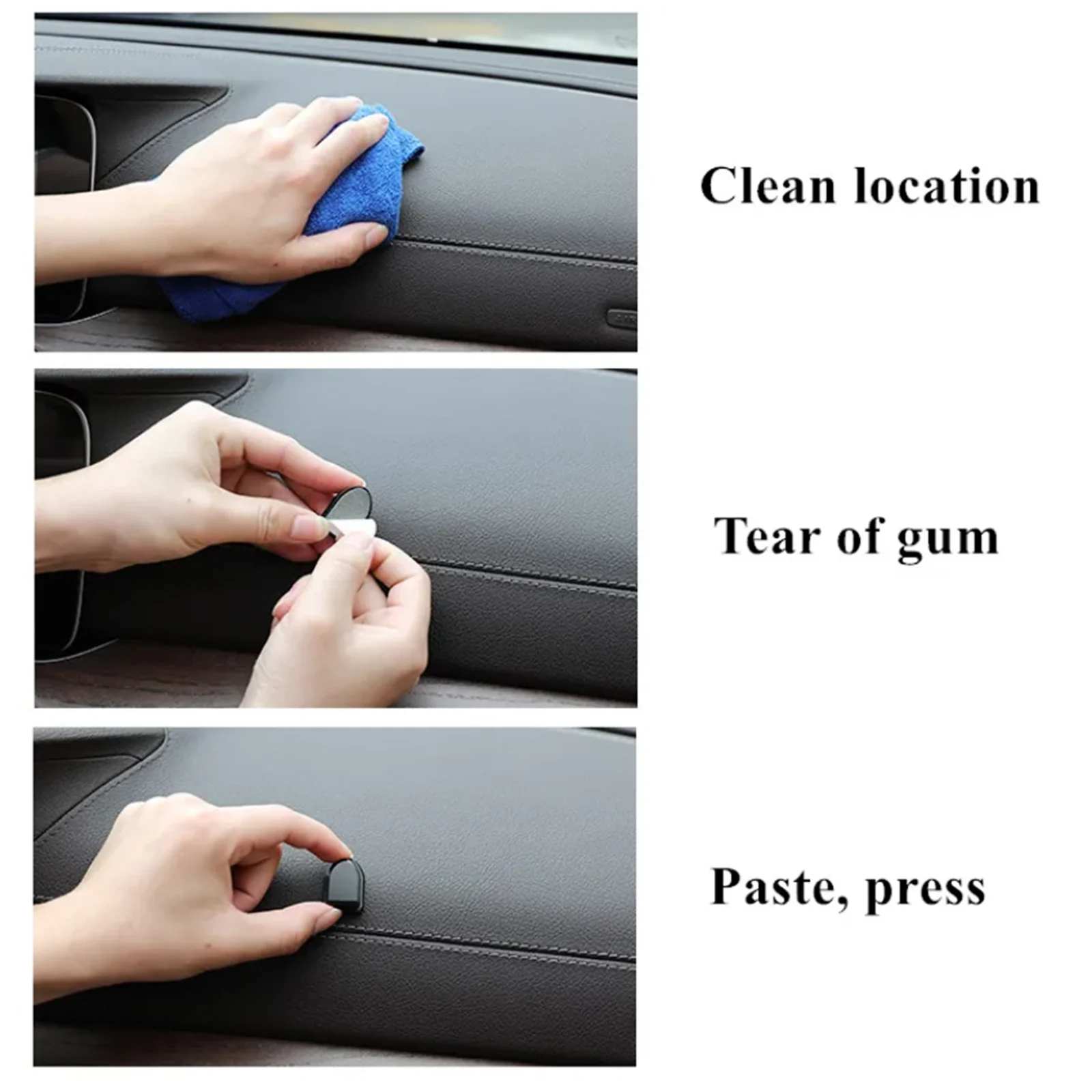 2 pezzi Mini ganci per auto supporto per adesivo con Clip per veicoli in metallo Mini dispositivo di fissaggio per gancio per chiavi per cuffie con cavo