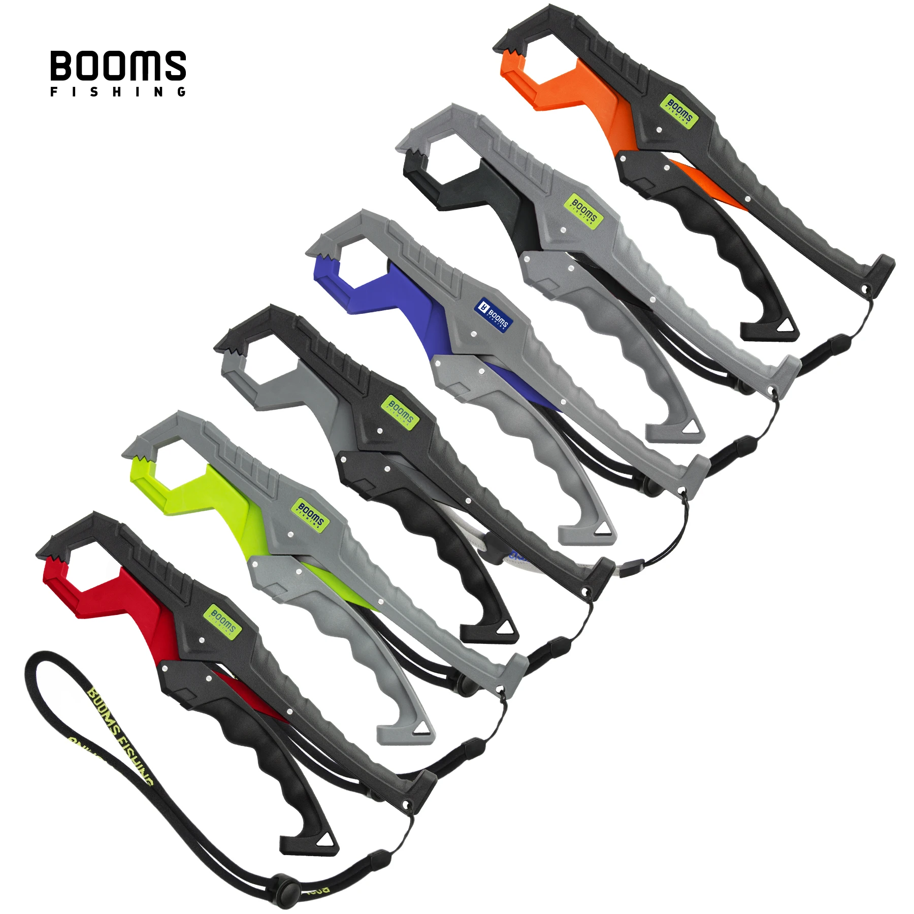 

Booms Fishing 24cm Fish Lip Gripper Saltwater with Lanyard Plastic Catfish Grippers Pliers Grips for Kayak Fishing Accessories