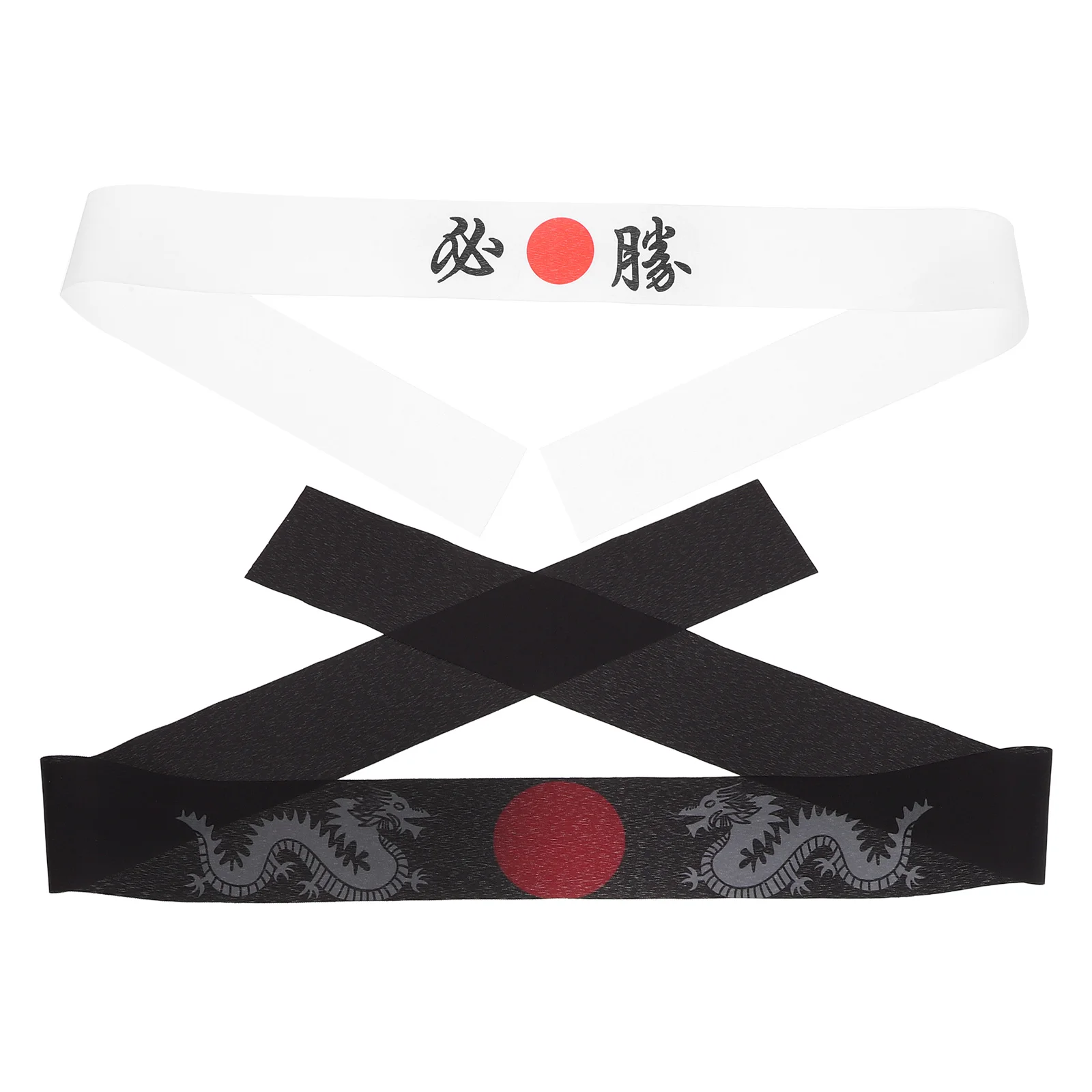 

2pcs Japanese Design Headband Traditional Hachimaki Decorative Ninja Karate Bandana For Outdoor