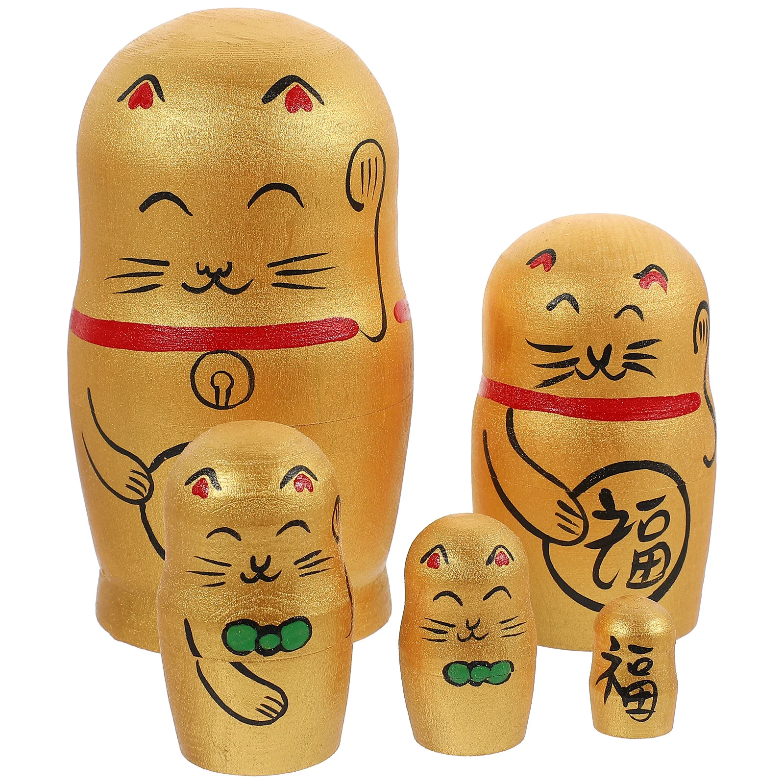 

1 set 1 Set Cartoon Russian Nesting Bright Color Wooden Craft Home Party Decoration Stackable Kids Gift Russian Ornaments