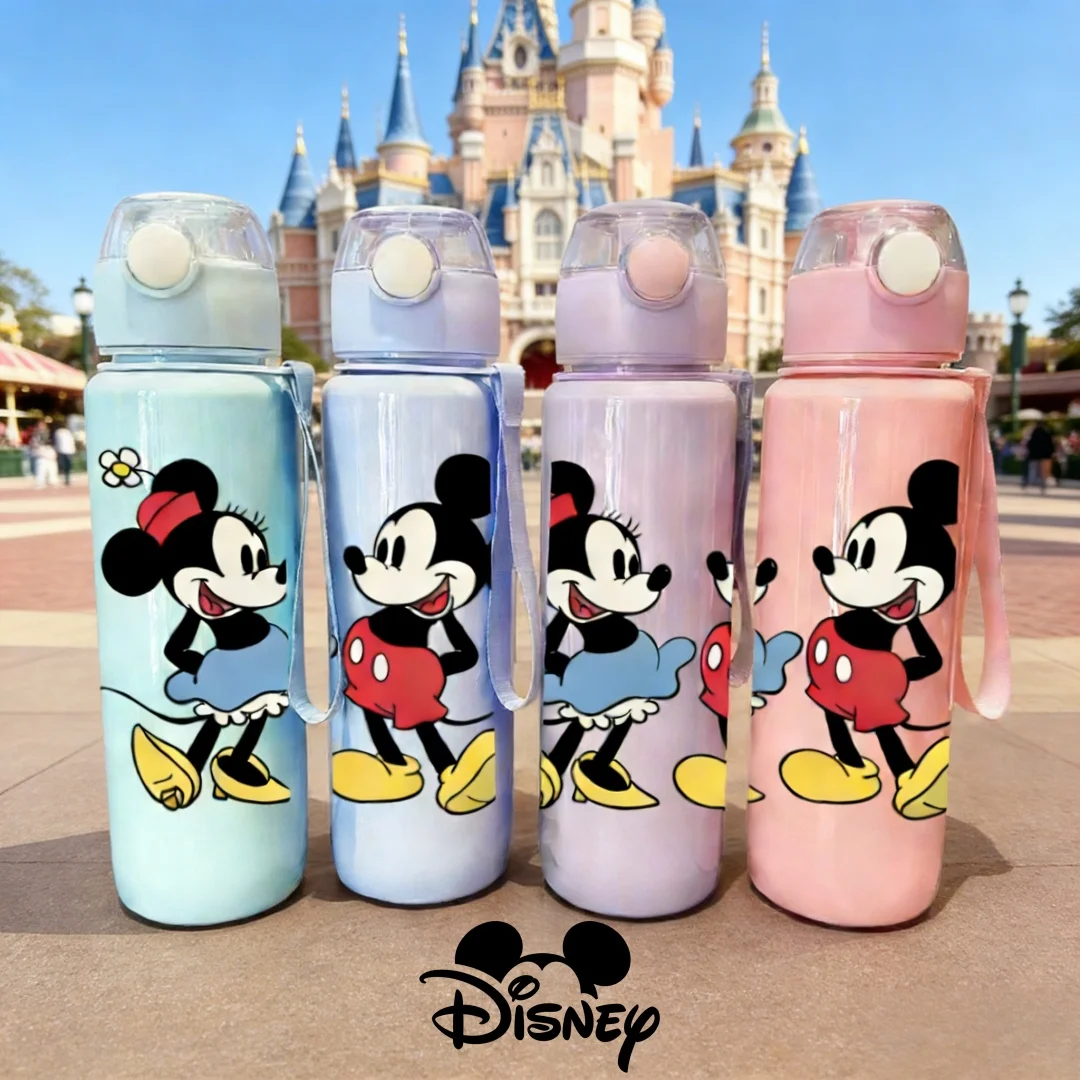 

Лицензированная Disney 3D-бутылка для воды с Микки и Минни, высококачественная мультяшная бутылка с 3D-текстурой, устойчивая к выцветанию и долговечная
