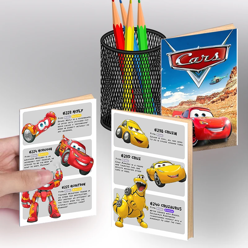 

A6 Notebook - Cars -Disney Pixar Cars 2 3 Toy Characters Luigi Mouth Lightning McQueen Mater Sheriff Car Vehicles Note Book