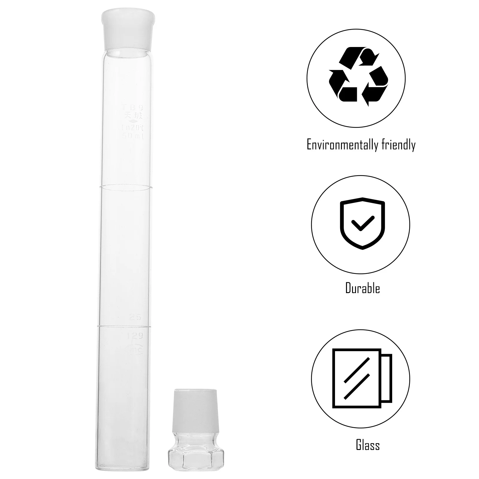 

50ml Glass Colorimetric Tube Sealed Stopper Durable Clear Scale Chemistry Experiment Tools Accurate Colorimetric Tube