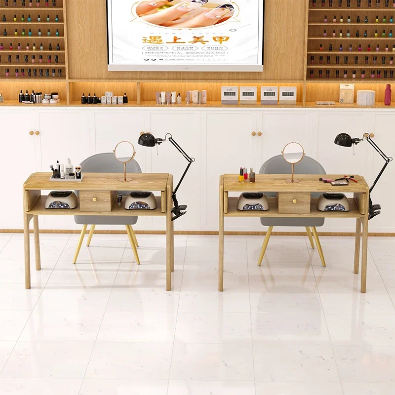

Professional Luxury Wood Nail Tables Manicure Makeup Modern Nail Tables Living Room Portable Manicure Table Salon Furniture
