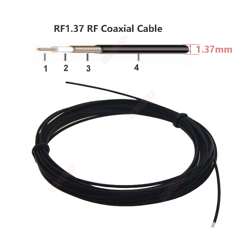 RF1.37 Kabel Od = 1.37Mm Rf Coaxiale Pigtail Voor Coax Rf Connector 50 Ohm Verlengsnoer