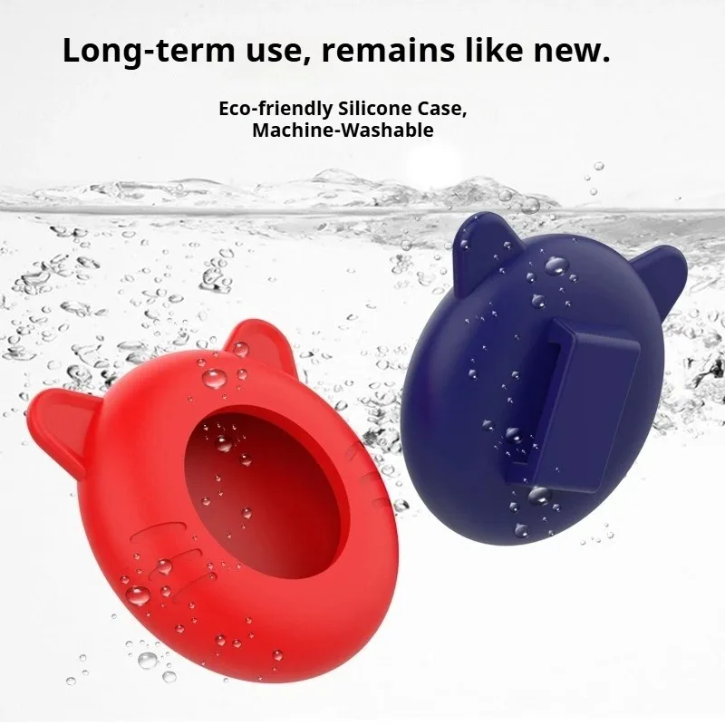 For Airtag Cat Collar Holder Small Air Tag Cat Collar Holder Silicone Case Cover for Cat Dog Pet Collar Harness Loop Supplies view 3