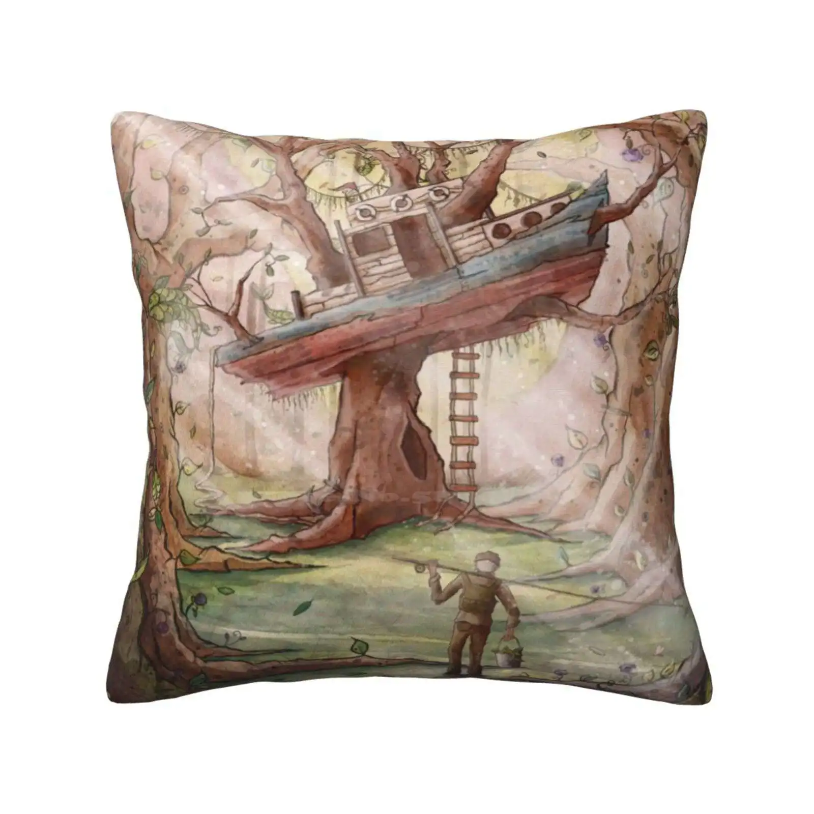 Fisherman Of The Forest Pillows Case Bedroom Home Decoration Fisherman Forest Trees Woods Leaves Wildlife Nature Art Fishing