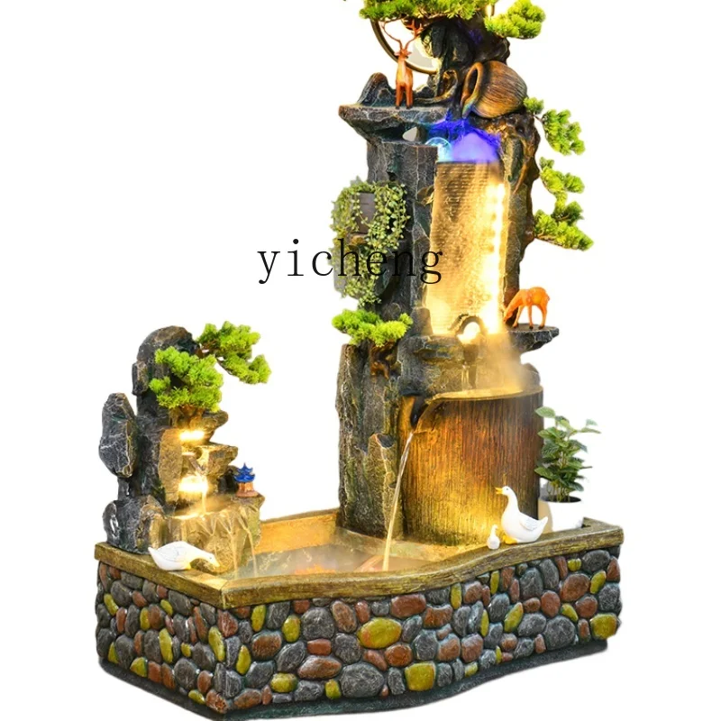 ZF Artificial Mountain and Fountain Decoration Indoor Balcony Fish Pond Floor Courtyard Landscaping Decoration