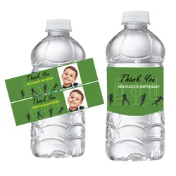 Custom Soccer Photo Water Bottle & Wine Labels | Personalized Stickers for Birthday, Baby Shower, Circumcision, Valentine Party