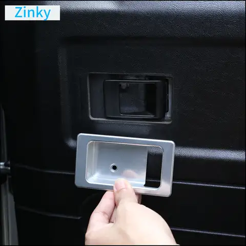 랜드 로버 수비수 90 110 130 2004-2019 알루미늄 합금 실버 자동차 내부 도어 그릇 장식 커버 교체 부품