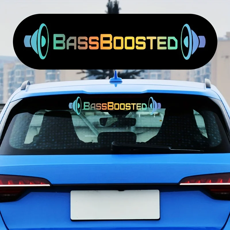 Bass Boosted Sticker Funny Car Vinyl Decal Waterproof PVC Auto Body Rear Window Glass Audio Style Decoration