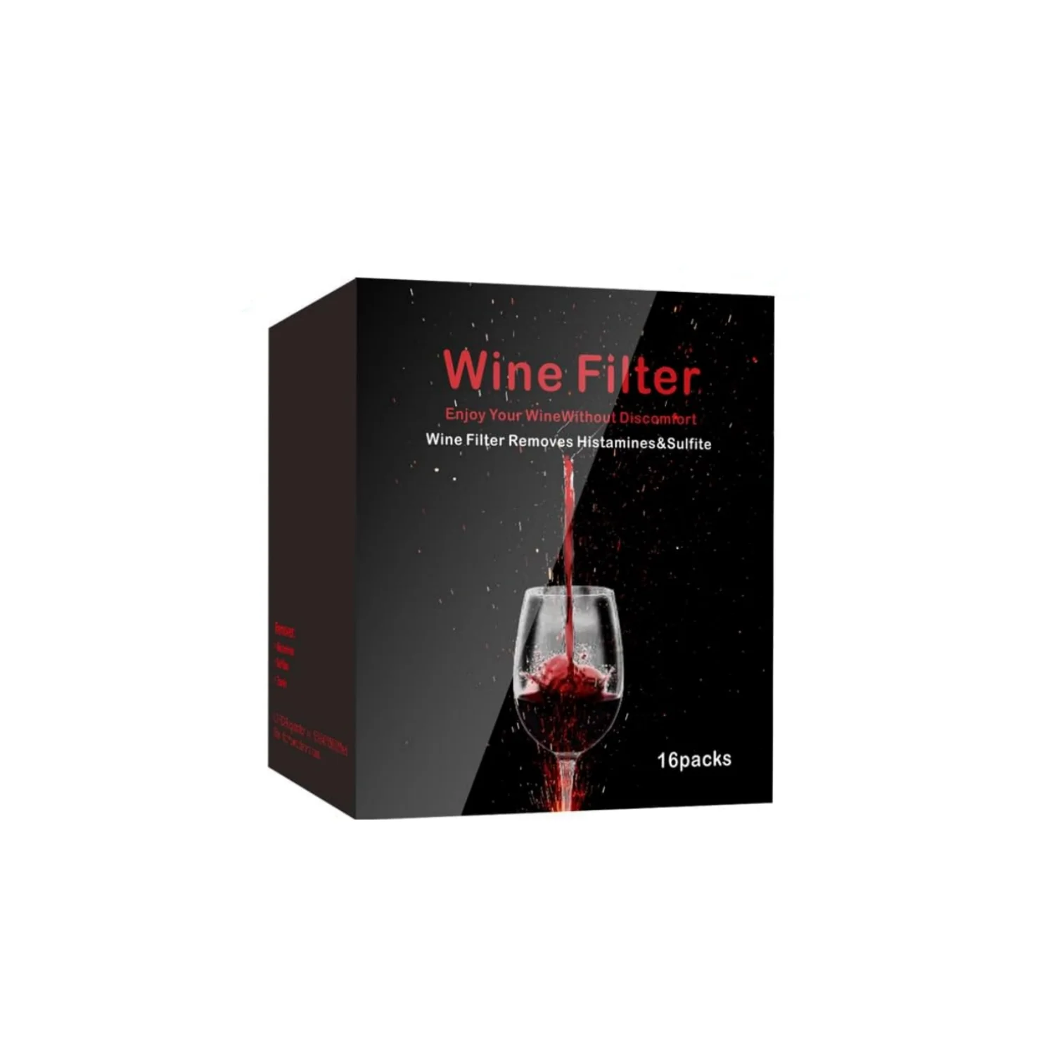 16-pack wine filter no longer drops or stick type wine purifier removes histamine and sulfate to relieve headaches and prevent w