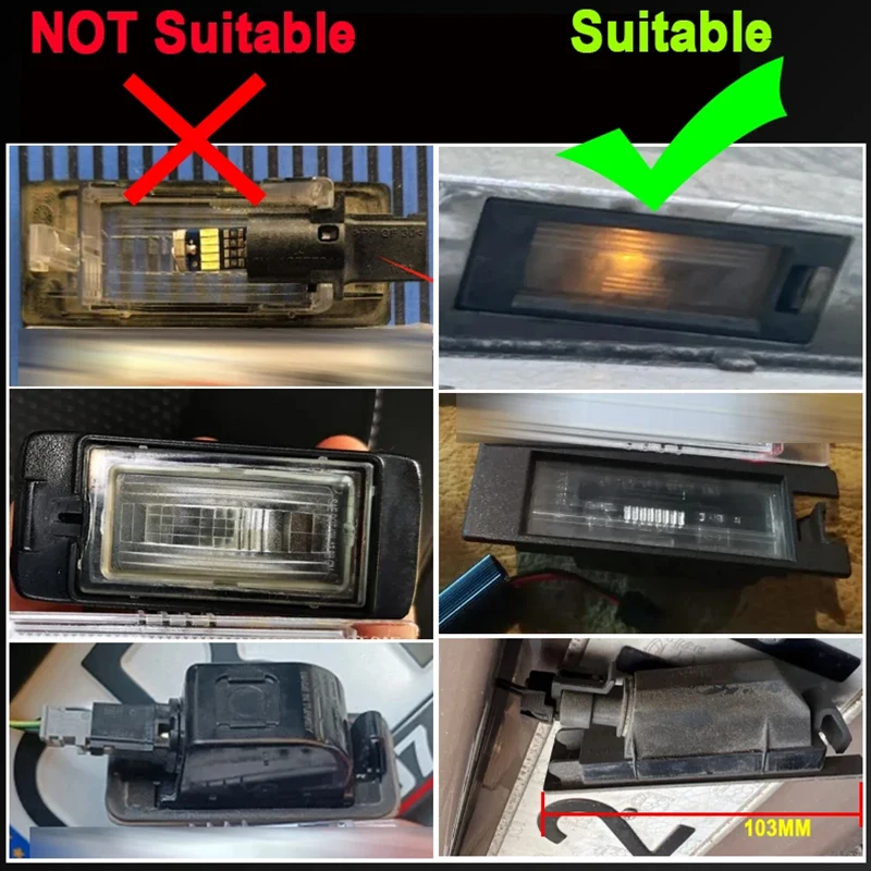 2PCS Rear OEM LED License Plate Light Bulbs For Opel Corsa C 2001-2006 D 2006-2011 E 2014-2019 Astra H 2004-2010 K 2015-2021 - view 4