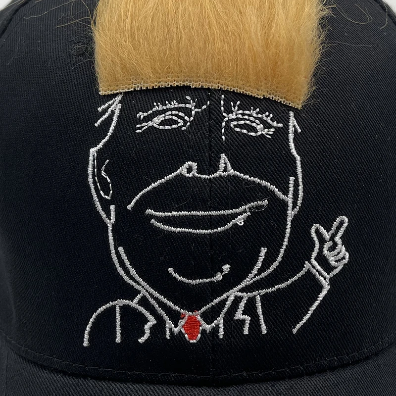 Donald Trump obraz peruka 2024 kampania czapka kamuflaż USA flaga czapki baseballowe Snapback prezydent kapelusz haft jakości tata kapelusz