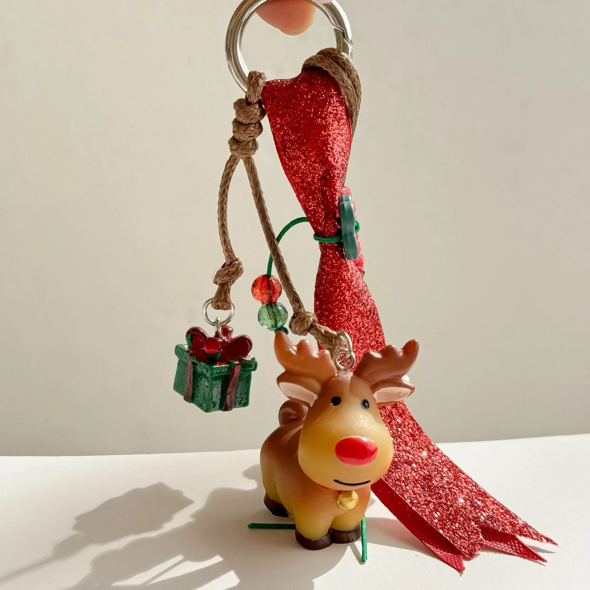 عيد الميلاد محدود | ثلاثي الأبعاد الكرتون عيد الميلاد الأيائل مياو حقيبة لطيفة قلادة المفاتيح هدية عيد الميلاد سيارة حقيبة للحمل قلادة #2