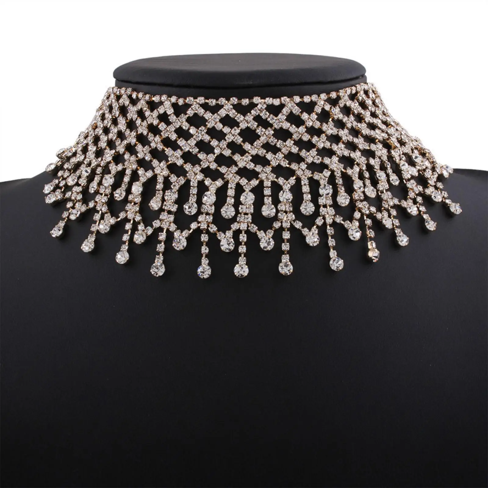 Tassel Necklace Choker Tassel Wide Choker Neck Chain Necklace For Men Women Choker Neck Jewelry Pendant for Festival Part 