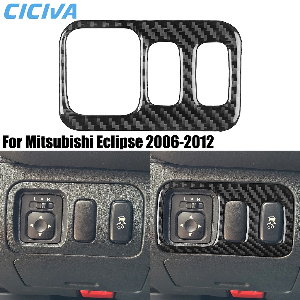 

For Mitsubishi Eclipse 2006-2012 Carbon Fiber Power Mirror Head Light Control Decorative Car Accessories Interior Cover Stickers