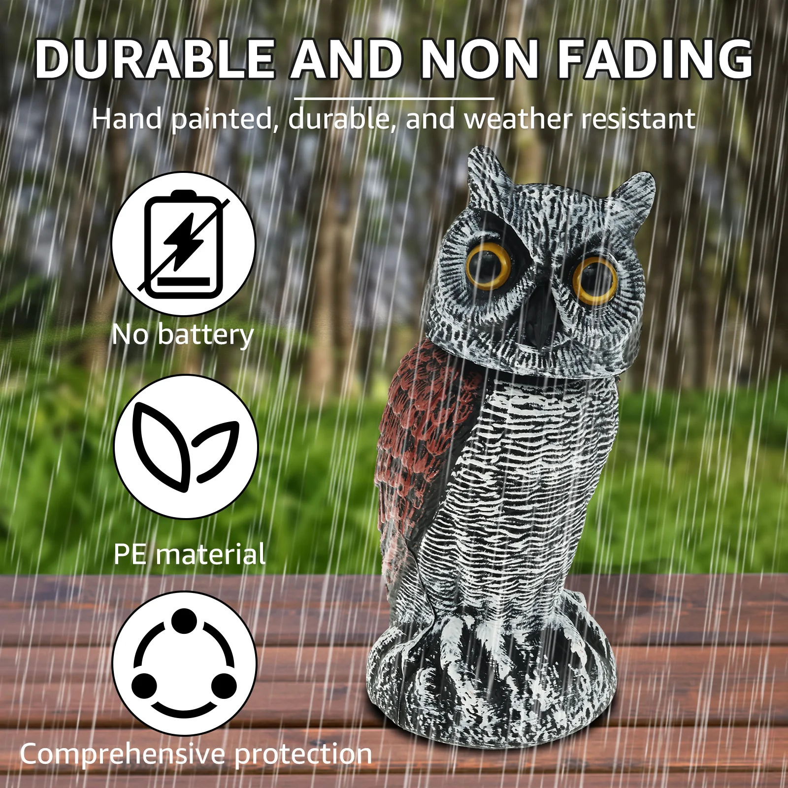 1/2 Pcs Owl Scare Bird Repeller Owl Prowler Decoy Protection Repellent Pest Control Scarecrow Decoy Lifelike Owl Bird Deterrent