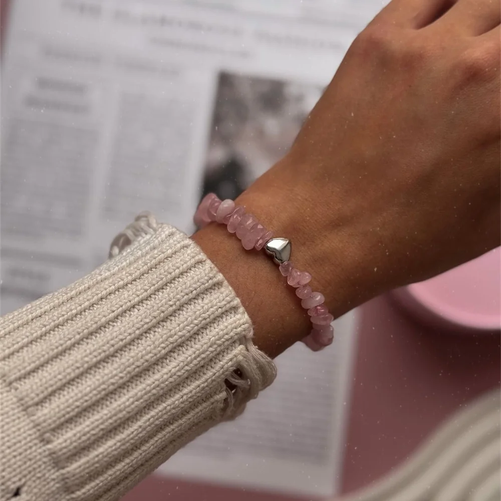 Natural Stone Crushed Stone Bead Bracelet for Women, Simple and Versatile, Irregular Stone Bracelet, Multi Color Selection