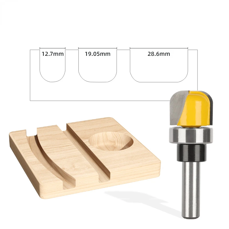 1pcs/3pcs 6/6.35/8mm Shank Diameter Bowl Tray Router Bit Round Nose Milling Cutter with Bearing for Woodworking slotting