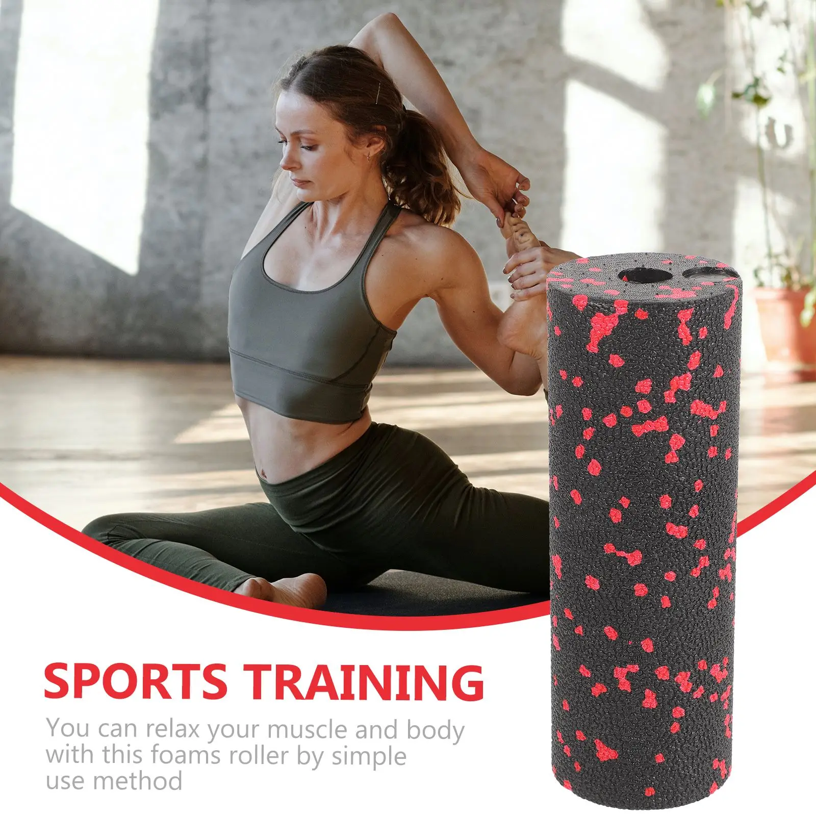 Mini Column Yoga Muscle Foam Shaft Hollow Smooth Muscle Relaxation Roller Shaft Lean Leg Fitness Plum Shaped Yoga Column EPP