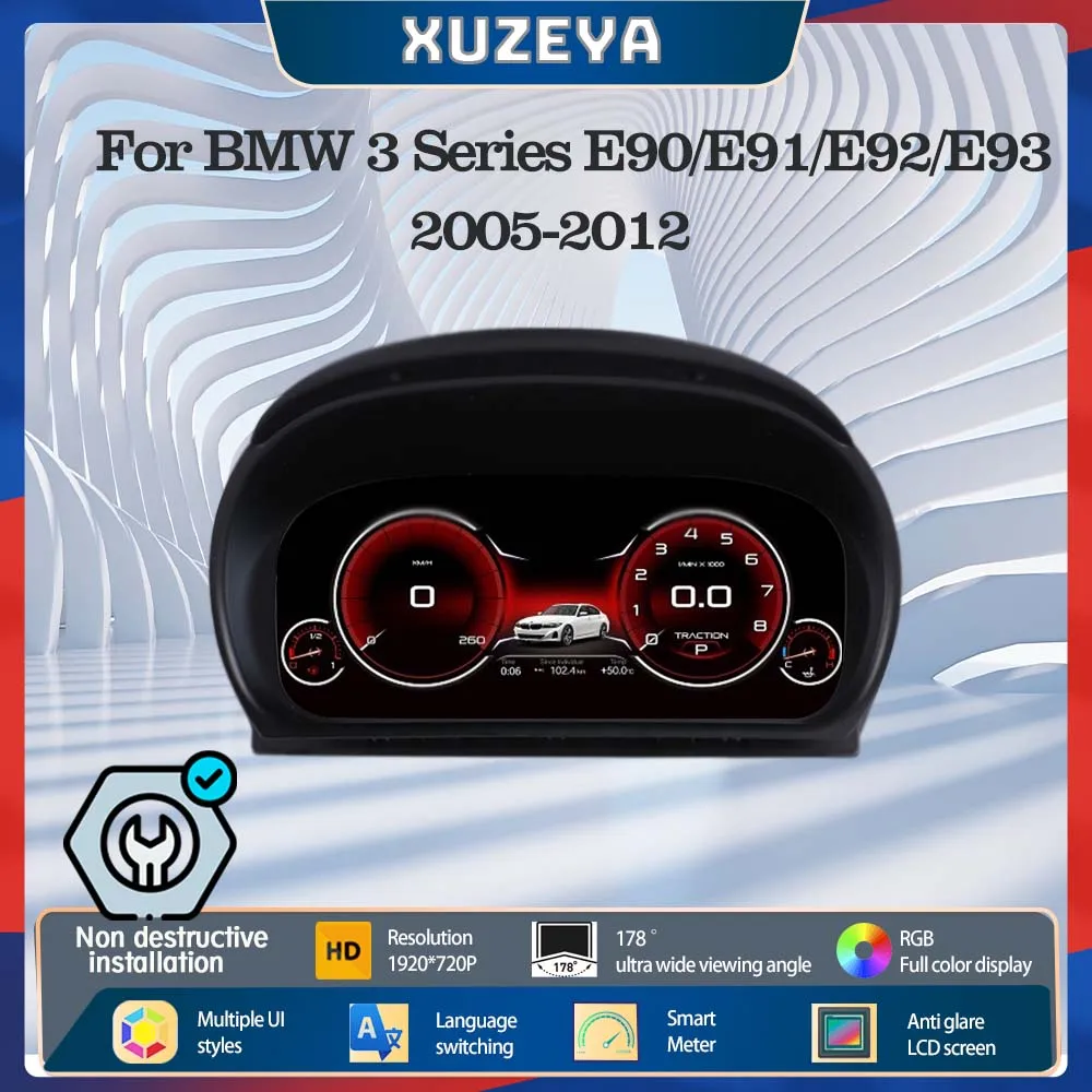 

10-дюймовая цифровая приборная панель для BMW 3 серии E90 E91 E92 E93 2005-2012, спидометр, приборная панель с функцией Plug-and-Play