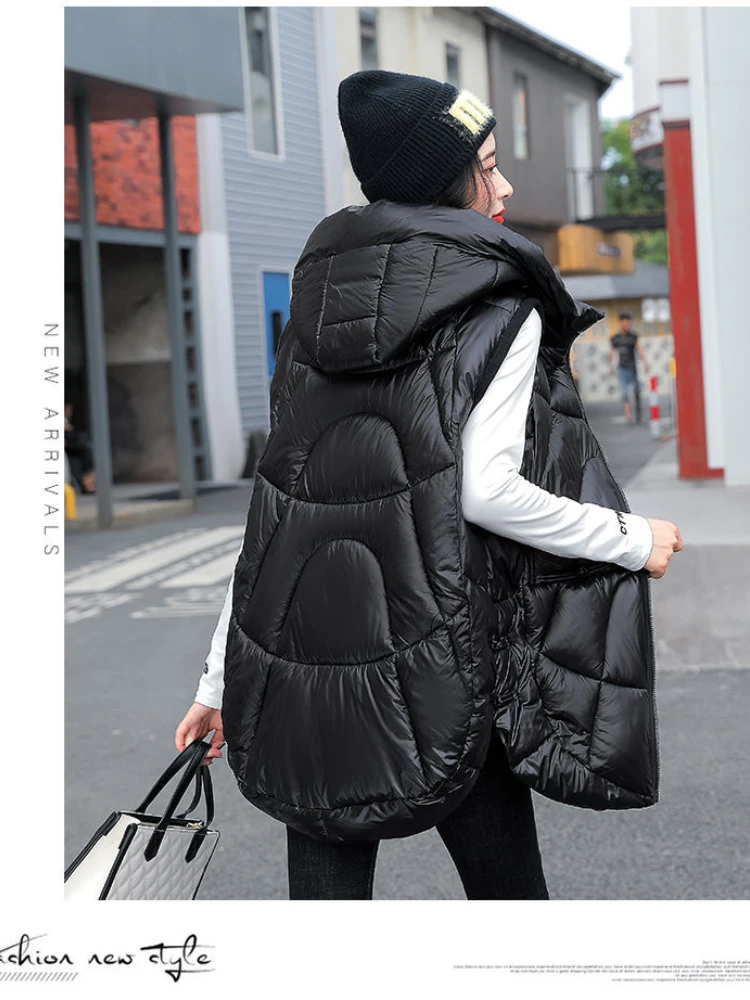 Autumn And Winter Cotton Vest Women Cotton Padded Jacket Coat New 2023 Mid-Length Student Outer Wear Loose Jacket