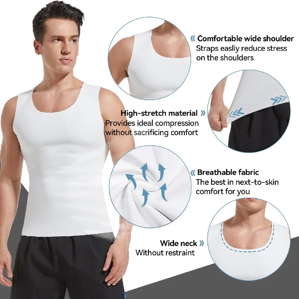 

Men's Sleeveless Breathable Fitness Vest Basic Elastic Tank Top Men's Cotton Bodybuilding T-shirt Classic Color Clothes