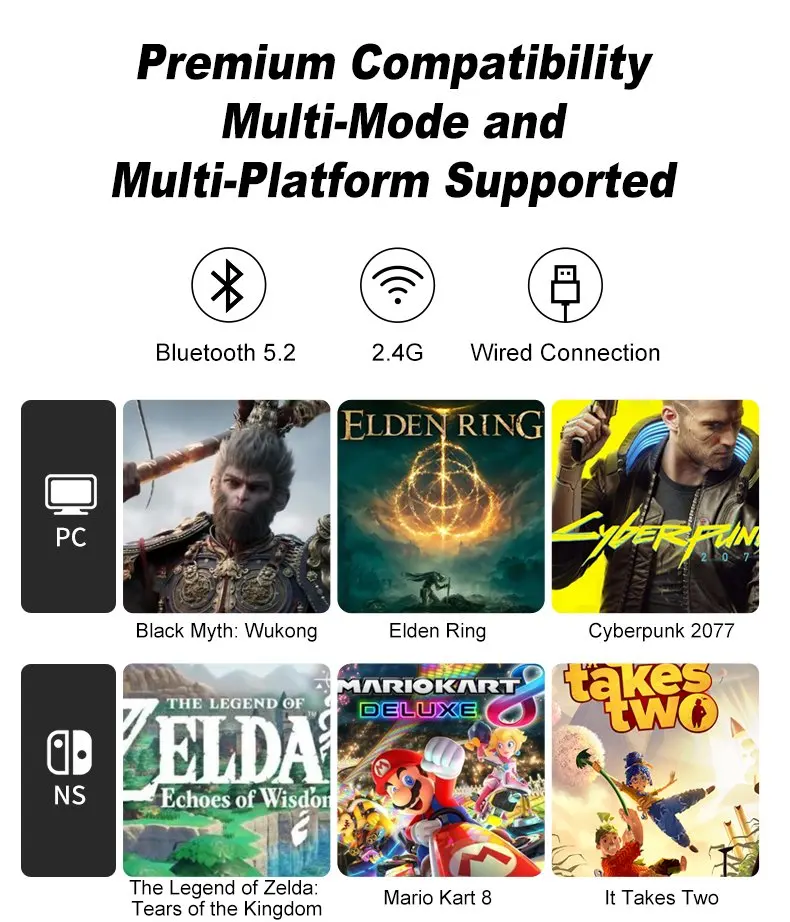 PXN-P5 6-Axis عصا التحكم اللاسلكية غمبد 1000 هرتز جهاز تحكم في ألعاب الكمبيوتر ل IOS/أندرويد/الكمبيوتر لملحقات نينتندو سويتش