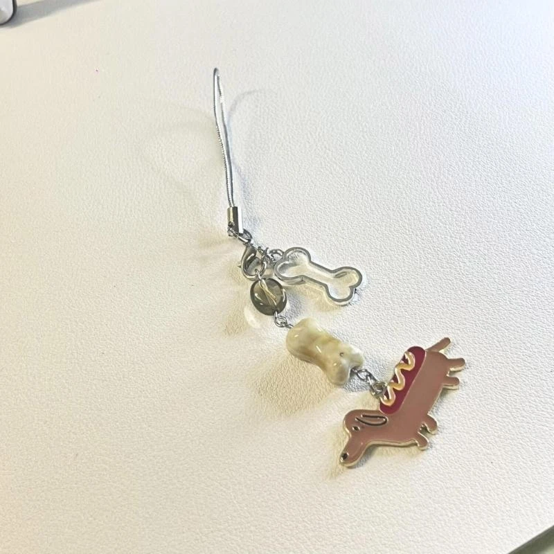  Adorable Wiener Dog Phone Chain Unique Wiener Dog Smartphone Chain Easy Carry Phone Strap Charm for Modern Users
