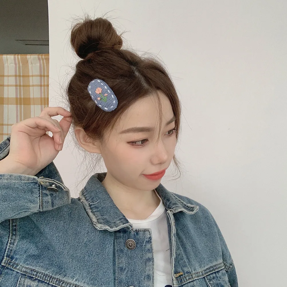 

3Pcs Woolen Knitting Hair Clips Flower Pattern Elegant Hair Clamps for Women Girls School Party Vacation Photography Accessory