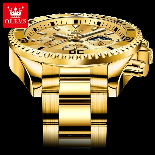 Imagen 2 del producto Relojes OLEVS para hombre clásicos con vestido de fecha reloj de pulsera luminoso resistente al agua de cara grande de lujo para hombre reloj de acero inoxidable para hombre