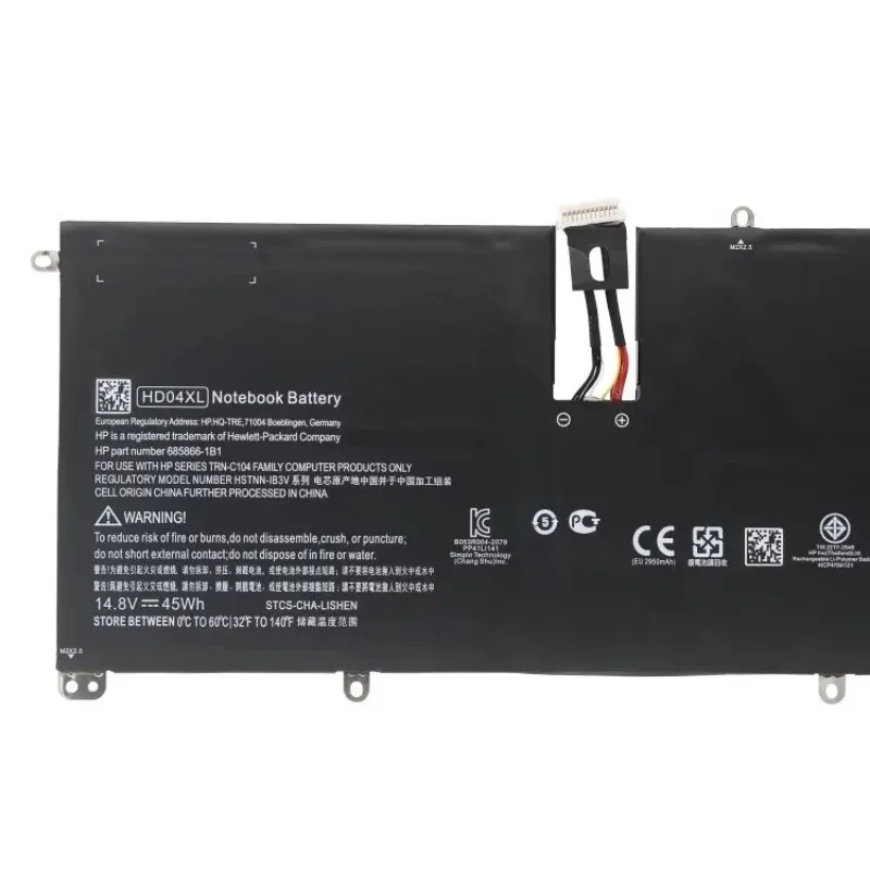 For HP Spectre XT 13-2120tu XT Pro/13-b000 TPN-C104 HD04XL HSTNN-IB3V 685989-001 14.8V 45wh/2950mAh Laptop Battery