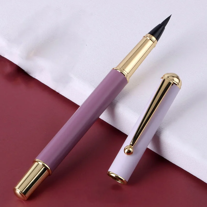 

High Quality 996 Brush Pen Calligraphy Pen Frosted Purple Fountain Pen style Pen Office School Supplies Writing Signature Pen