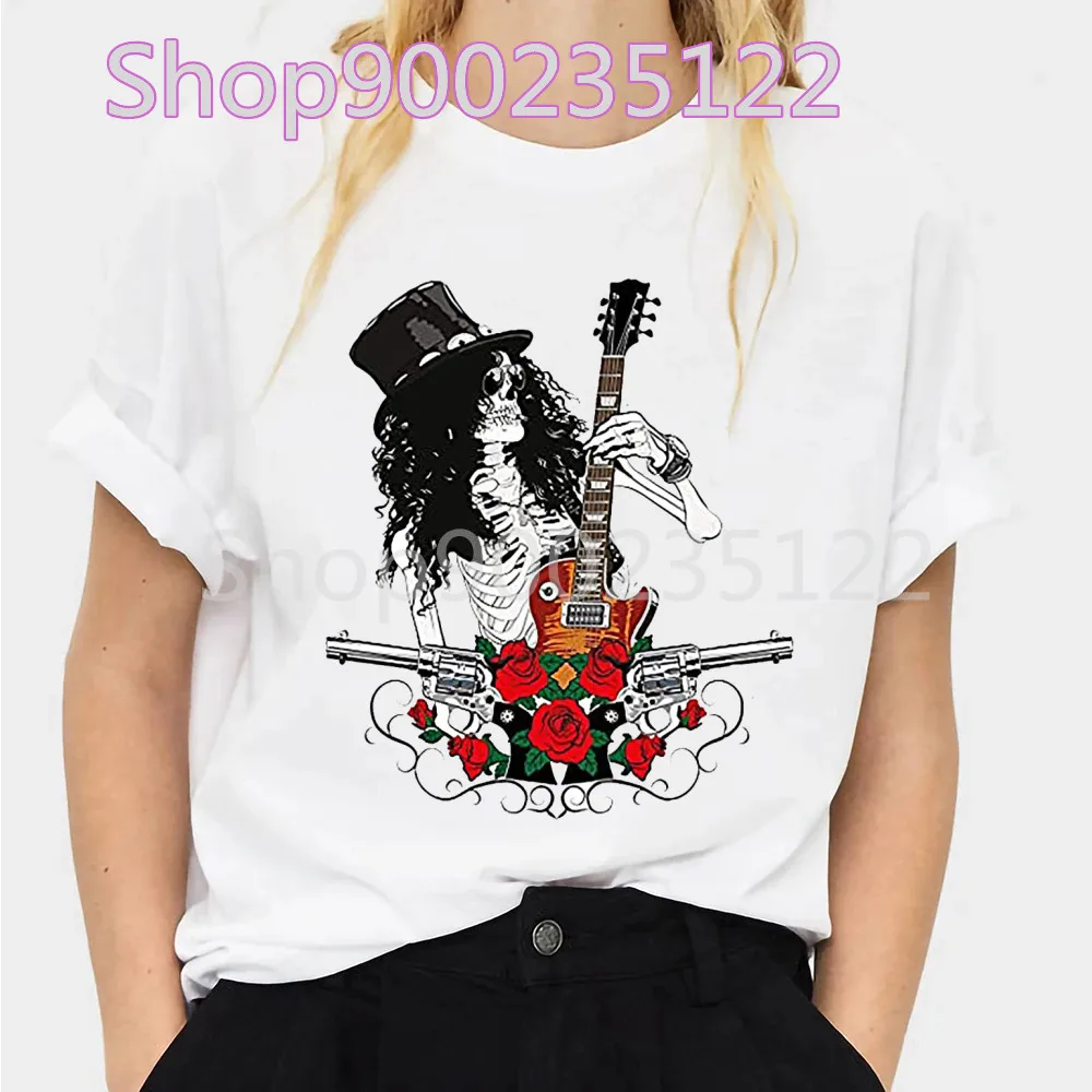 Aesthetic Slash T-shirt women harajuku Guns n Roses t-shirts female funny y2k harajuku Femme vintage graphic tshirt clothes