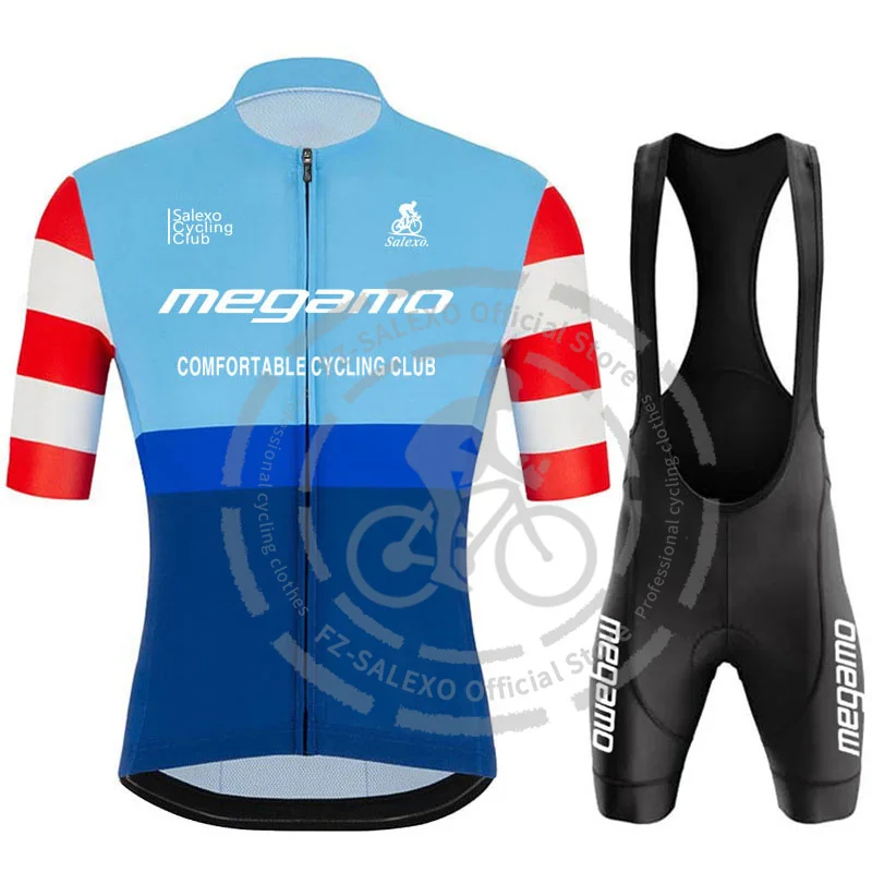 Megamo Cycling Jersey Set 2025 Men Summer Short Sleeve Bike Mountain Uniform Ropa Ciclismo Maillot Hombre Bicycle Clothing Suit