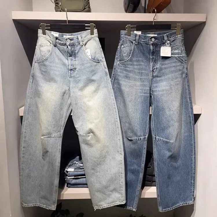 

Casual High Waist Wide Leg Jeans Women's Spring 2025 New Style Retro Knife Denim Pants by Baozhen Pure Original MU