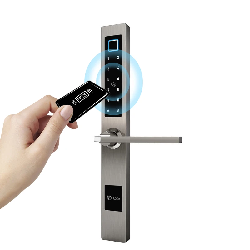 JUHEENDA Waterproof Bluetooth TTlock App Almumium Sliding Door Smart Lock Fingerprint IC Card Password Digital Electronic Lock