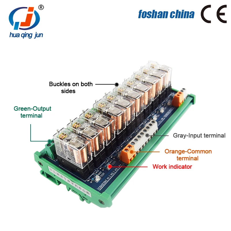 Huaqingjun 10-Channel SPDT Relay Module G2R-1 Electromagnetic Relays for Cutting Machine