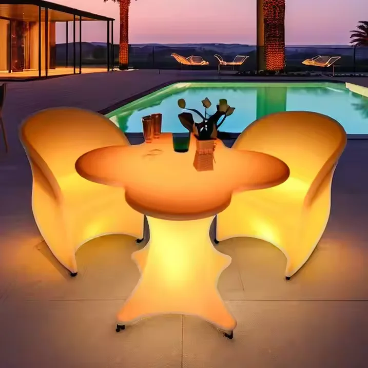Popular Luxury American Restaurant Luminous Two Seat Bar KTV Lounge Nightclub Furniture Solar Party Light Emitting Diode