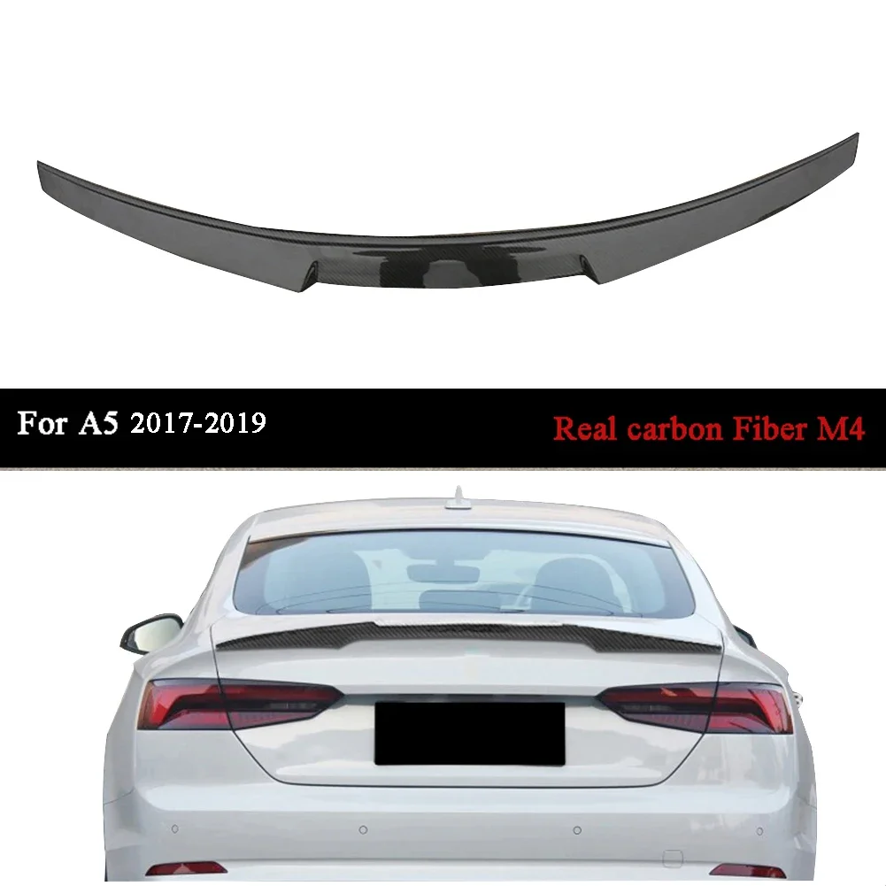 Car Carbon fiber Car Tail Fins Trim Rear Spoiler For Audi A5 2017 2018 2019 4 coors M4 Style