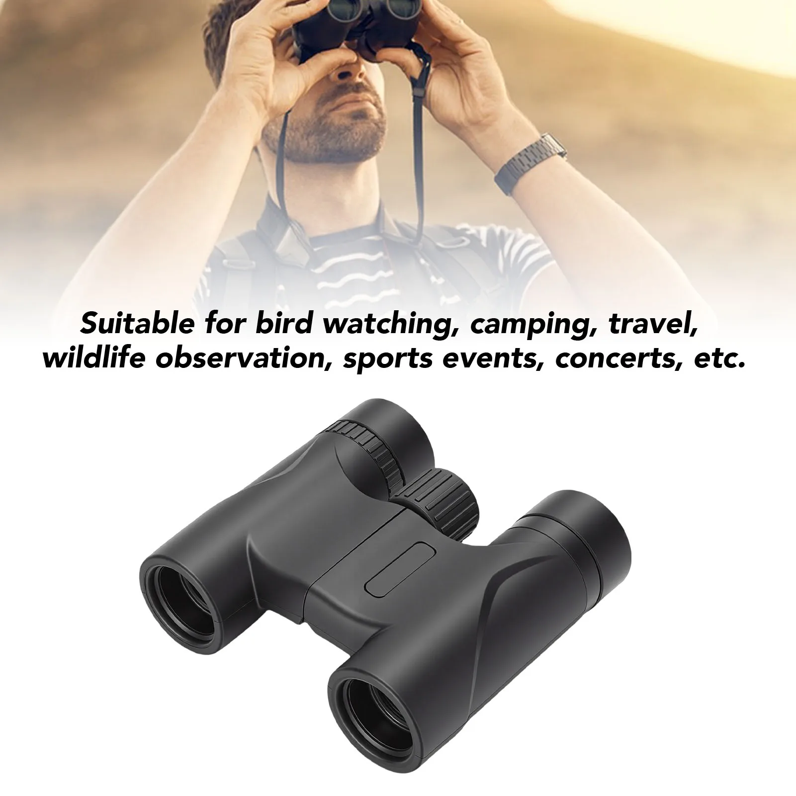 Portable Binoculars 8X Magnification High Definition BK7 Prism Foldable Pocket Telescope for Bird Watching Camping Traveling - view 2