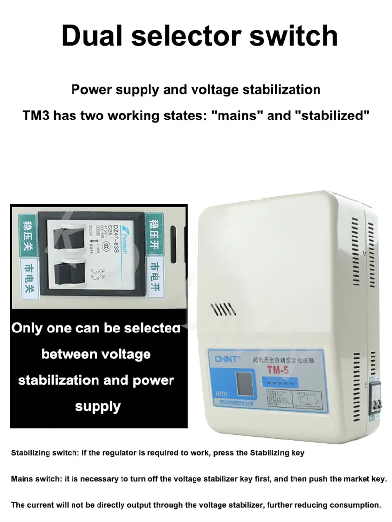 1KW/1.5KW Household Voltage Stabilizer High-power Air Conditioner Special Voltage Regulator Stabilized Power Supply Tool130-270V