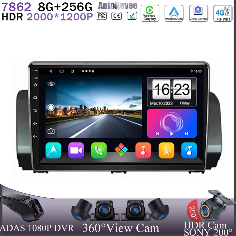 

For Renault Sandero 2021 Android 13 GPS Navigation Car Multimedia Player No 2Din DVD Carplay Wifi BT Head Unit Stereo Auto Radio