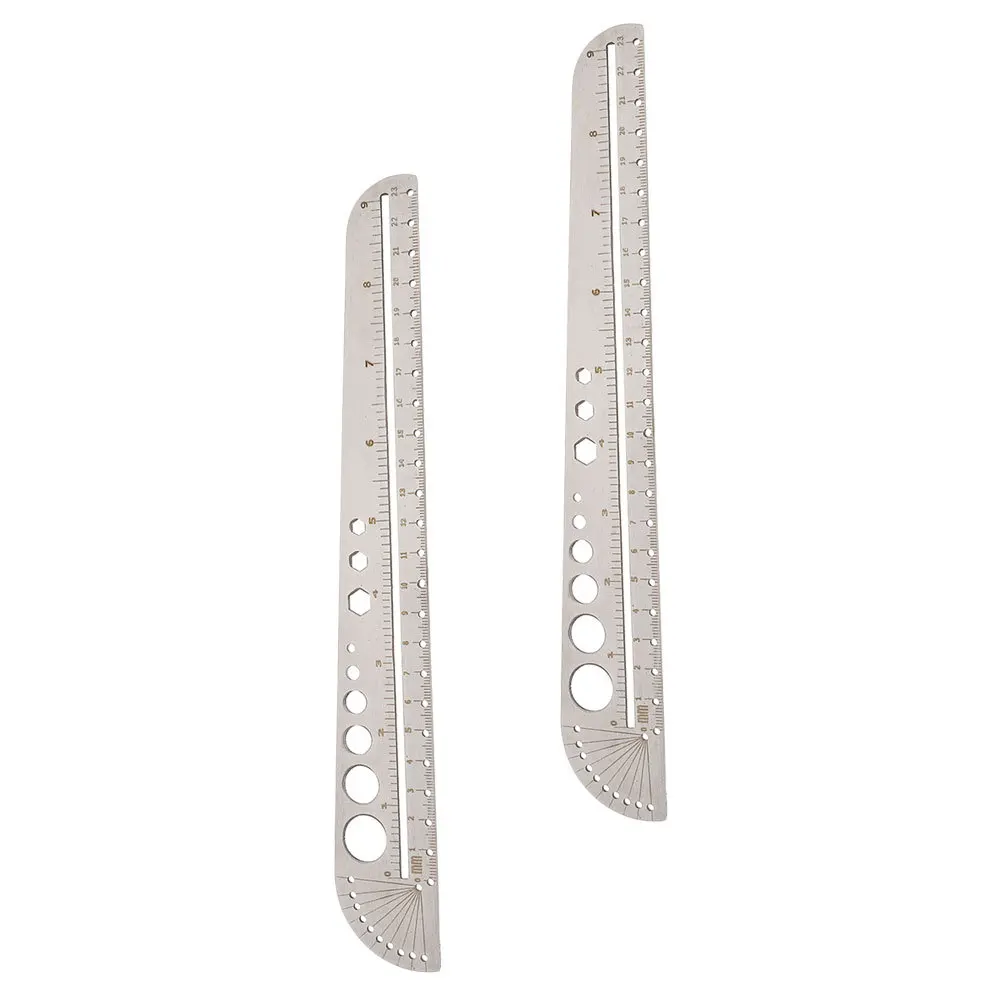 

2pcs Stainless Steel Ruler Multifunctional Precision Measuring Tool For Drawing Carpentry Office School Outdoor Use Multipurpose