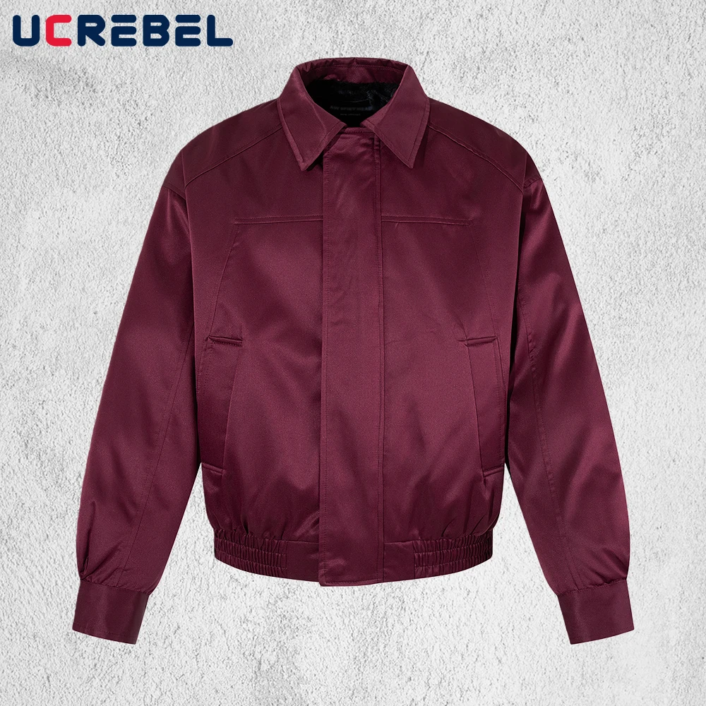 

Solid Color Spliced Baseball Jacket Mens Pocket Winter Thick Retro Streetwear Lapel Long Sleeve Outerwear Man