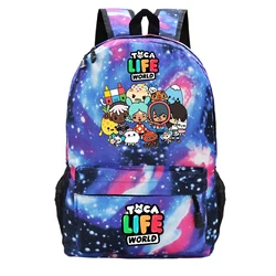 Jogo toca vida mundo escola mochila estudantes meninos meninas mochila feminina zíper bookbag toca boca crianças bagpack