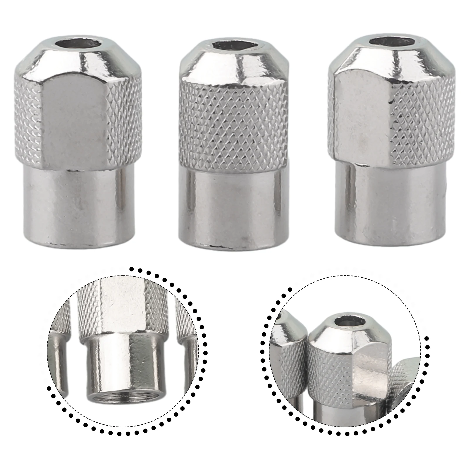 Replaceable Practical High Quality Home Park Chuck Nuts Grinder 3pcs 8*0.75mm Easy To Install Save Time Silver