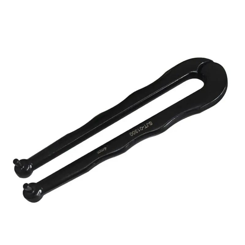 Black Finish Steel Adjustable Pin-Type Face Spanner Universal Spanner Wrench for Round Nuts, 2/3/4/5/6mm, 161mm Long, 9mm Thick